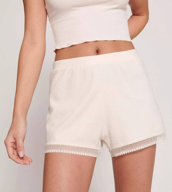 GO Ribbed Short krótkie spodenki Sloggi - Angora
