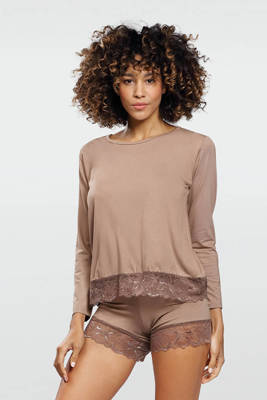 Kornelia Komplet Piżama Damska DKaren - Cappucino