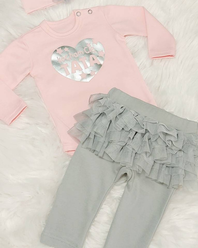 "Kocham Cię Tata serduszko" Bambarillo Body z długim rękawem różowy