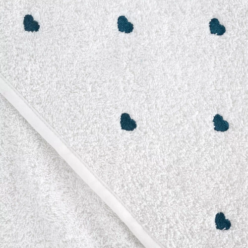 Baby 58 Serca niemowlęce okrycie kąpielowe Eurofirany biały/niebieski