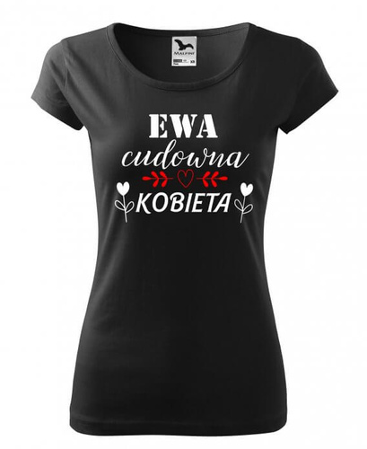 "CUDOWNA KOBIETA na dzień kobiet z imieniem" Moocha koszulka damska czarny