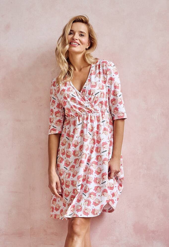 3141 Koszula nocna Taro- biały jednorożec