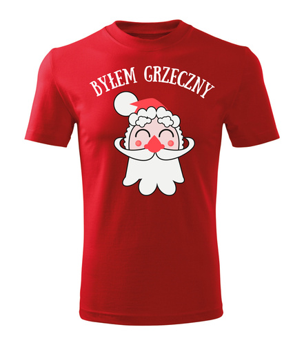 "Byłem grzeczny" koszulka męska świąteczna Moocha czerwony