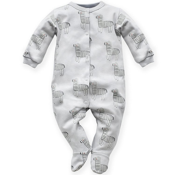 Pajac niemowlęcy "WILD ANIMALS" Pinokio - różowy