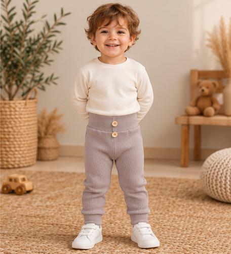 LJ816 Mamatti Legginsy dziewczęce dzwony - brązowy