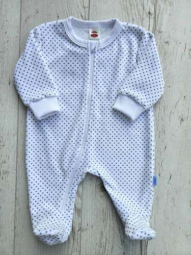 "Blue Stars" Makoma Pajac niemowlęcy welurowy niebieski