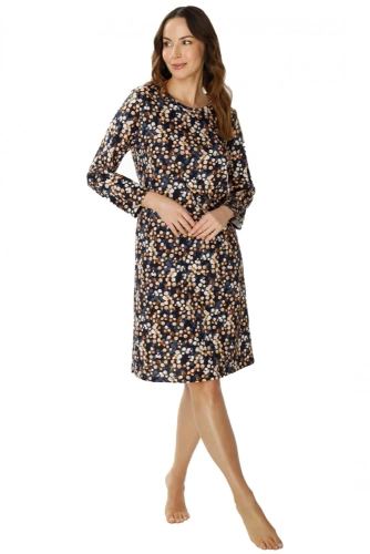 86675 Lucy Koszula nocna Mewa druk brązowy