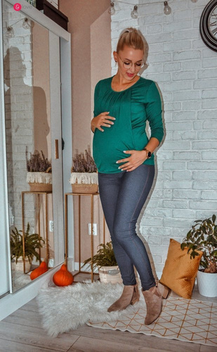 Kangaroo Milk&Love bluzka ciążowa i do karmienia z rękawem 7/8 rose brown