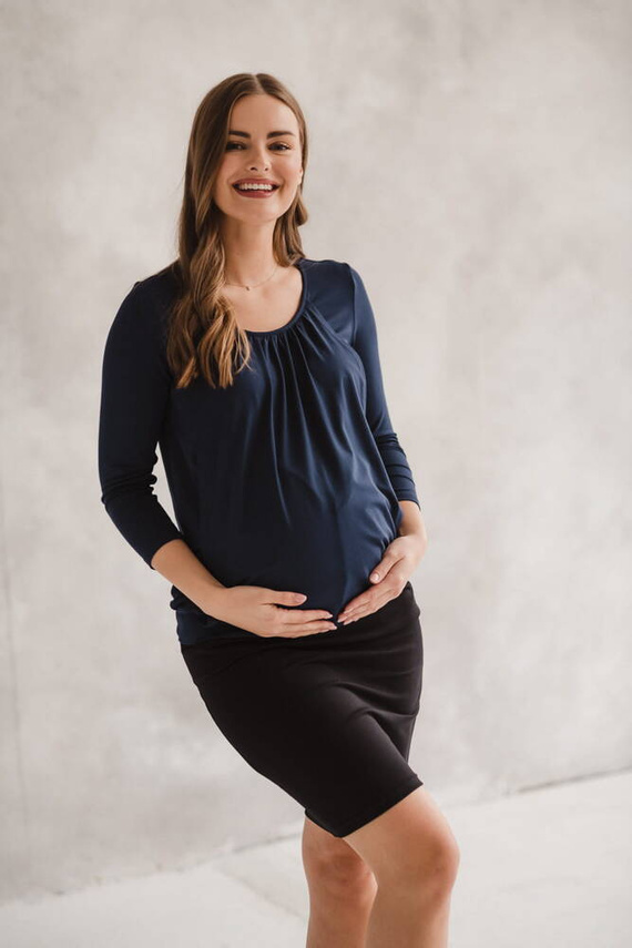 Kangaroo Milk&Love bluzka ciążowa i do karmienia z rękawem 7/8 granatowy