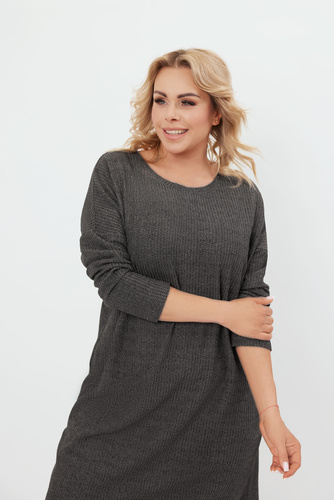 Avira tunika damska długi rękaw Italian Fashion - ciemny melanż