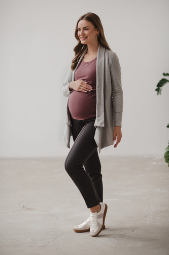Mama Wrap Kardigan ciążowy Milk&Love jasny szary melanż
