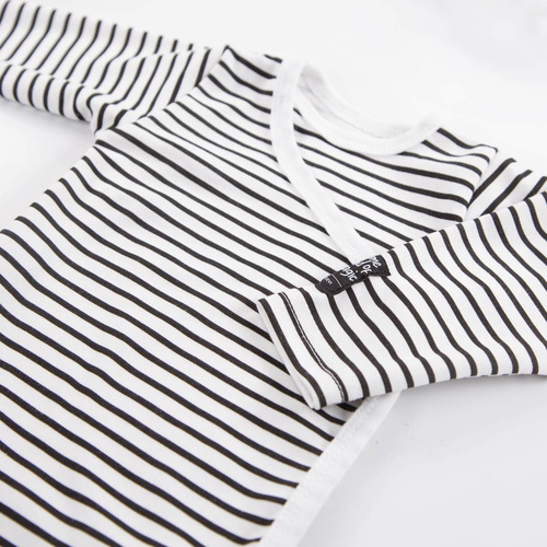 Magic Eevi Body z długim rękawem rozpinane- białe paski 