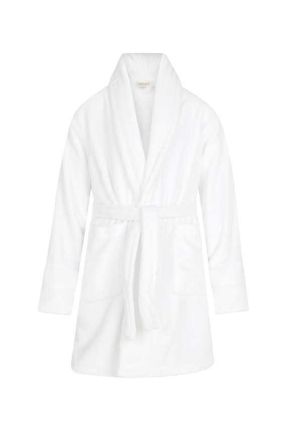 Princess + korona Szlafrok dziecięcy polarowy ByShelly - biały/złoty