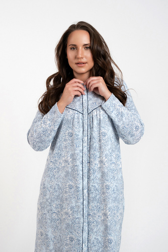 Talita rozpinana koszula nocna Italian Fashion - druk niebieski