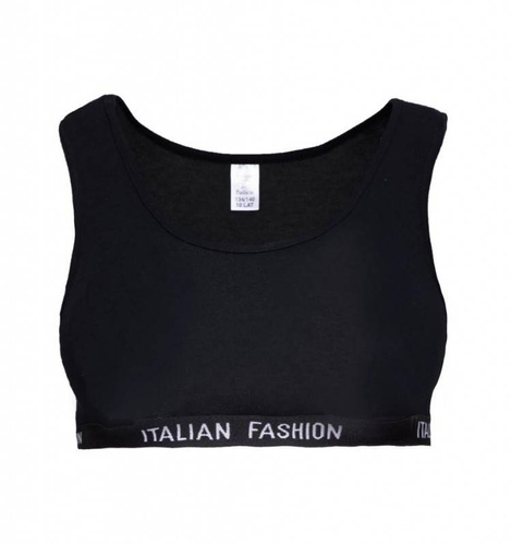 Nikola Italian Fashion Stanik dziewczęcy, szerokie ramiączko - czarny