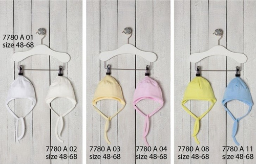 006 A 04 Czapeczka niemowlęca wiązana "Basic" Nicol - różowy