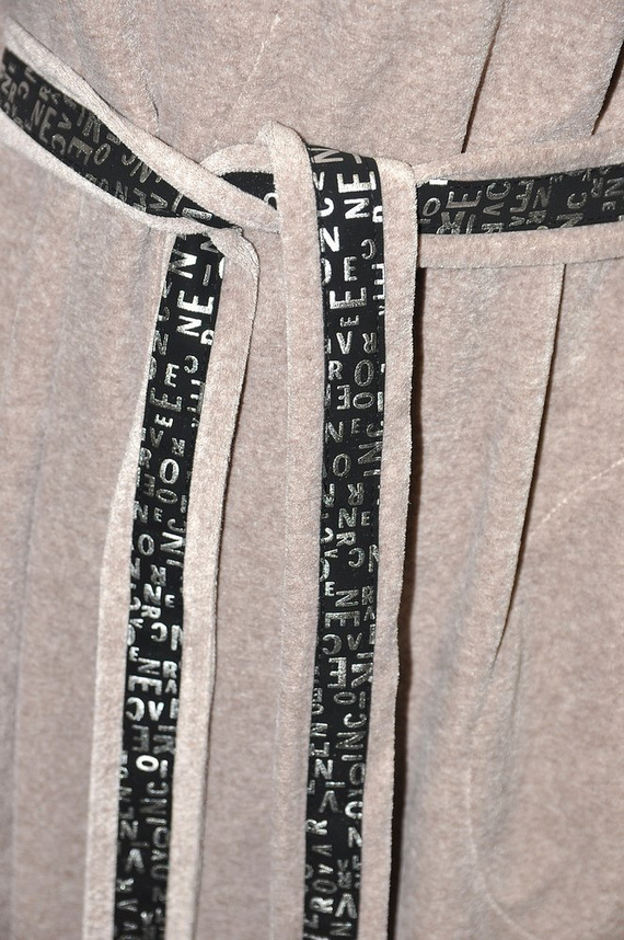 497 Macarena Szlafrok damski Krótki Forex - beżowy melanż