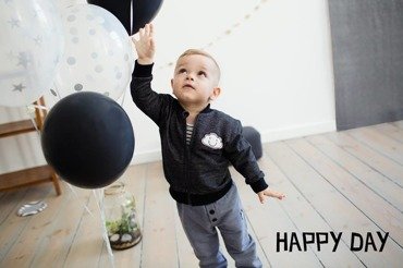 Bluza rozpinana dziecięca "HAPPY DAY" czarny