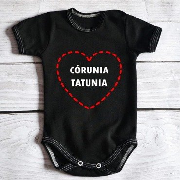 Body krótki rękaw "Córunia tatunia" Moocha czarne