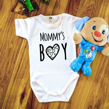 Body krótki rękaw "Mommy’s BOY" Moocha białe