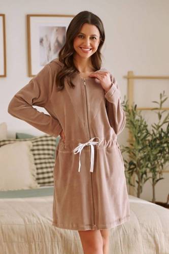 Szlafrok damski Doctor Nap SWO.1008.beige