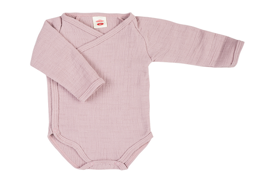 03252P "Bamboo Muslin Pink" Body dzidziuś rozpinane muślinowe Makoma 