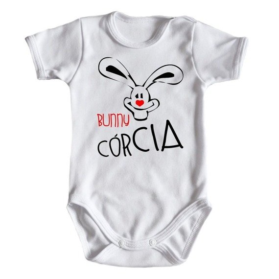 Body krótki rękaw "BUNNY CÓRCIA" Moocha biały