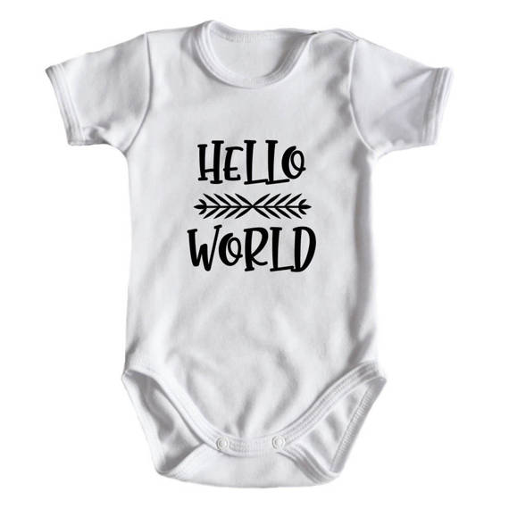 Body krótki rękaw "Hello World" Moocha biały