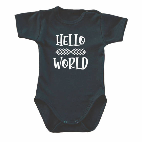 Body krótki rękaw "Hello World" Moocha czarny