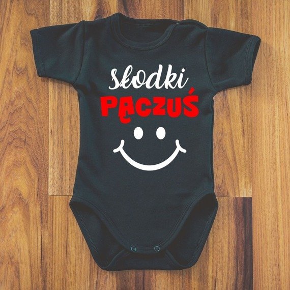 Body krótki rękaw "Słodki pączuś" Moocha czarny