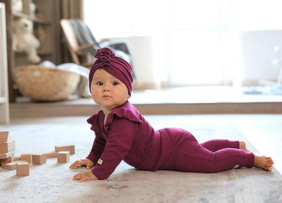 Czapka Turban dla dziewczynki "Simply Comfy" Ewa Klucze bordo 