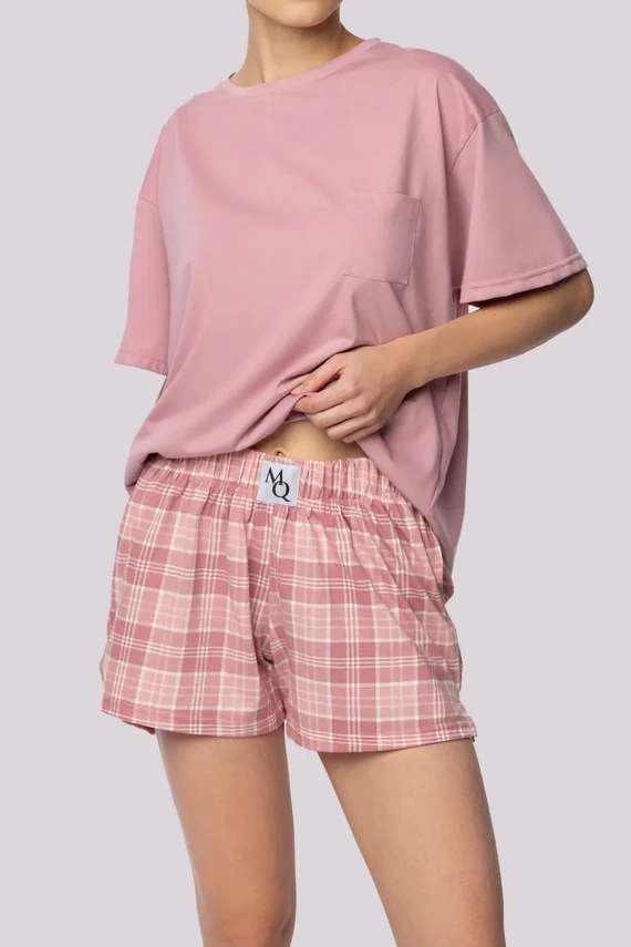 Joy shortsleeve Piżama damska Mona rose pink