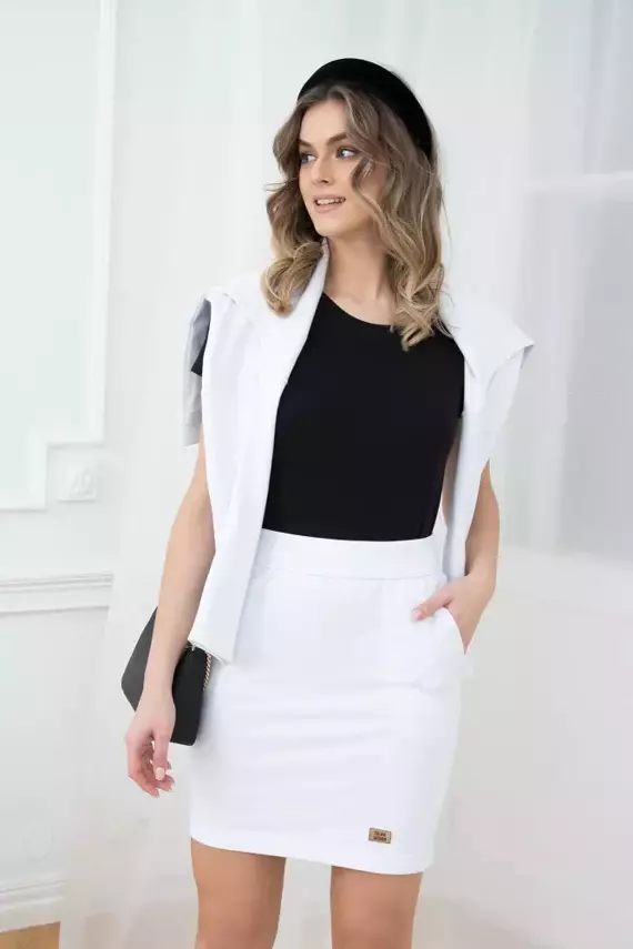 Karina spódnica damska mini Italian Fashion - biały