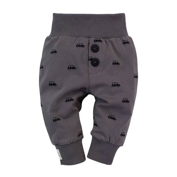 Legginsy niemowlęce "Little Car" Pinokio - grafit druk 