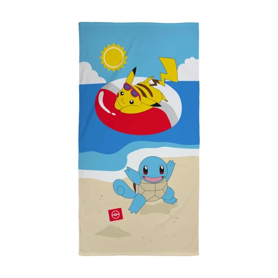 Pokemon na plaży Ręcznik plażowy Halantex niebieski  