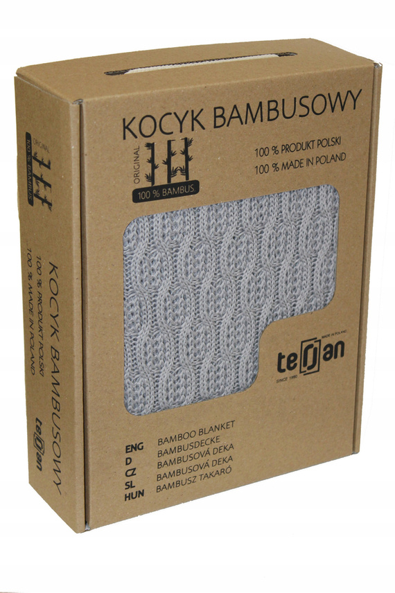 Squares Kocyk bambusowy Terjan - Steel Grey