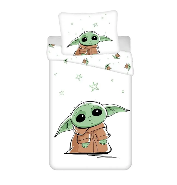 Star Wars Baby Yoda  Pościel dziecięca bawełniana Jerry Fabrics biały