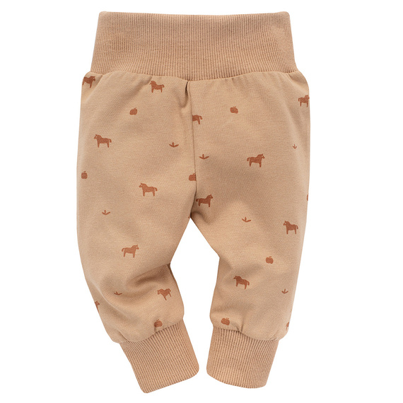 Wooden Pony Pinokio Legginsy niemowlęce - brąz druk 