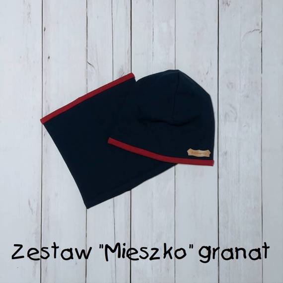 Zestaw Mieszko Bambarillo czapka + komin granatowy 